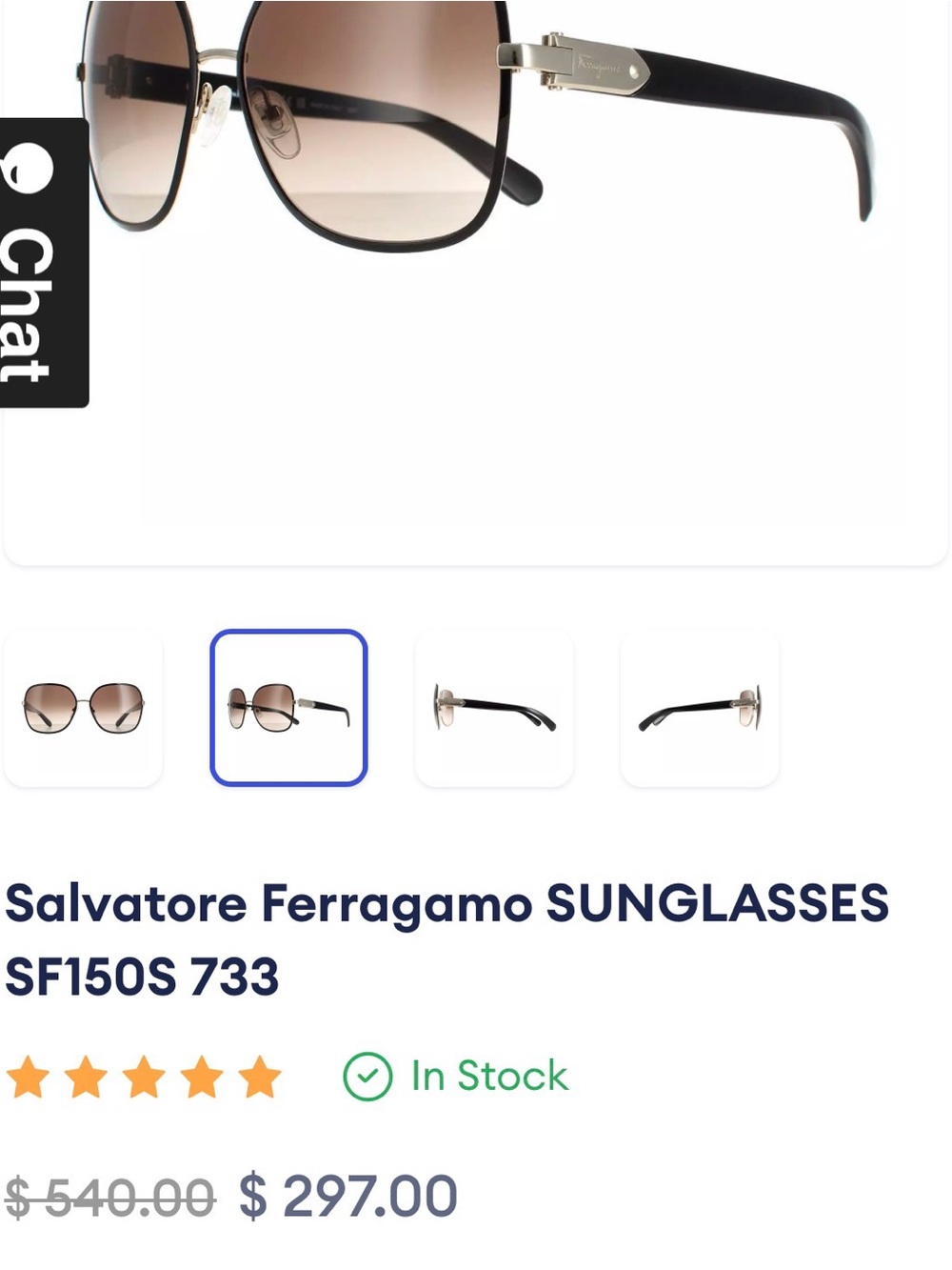 Salvatore Ferragamo Black Gradient Oversized Women's Sunglasses